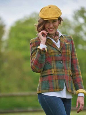 Harris tweed Dames Jasje Ava In Colorful Tartan